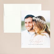 "Simply Perfect" - Wedding Thank You Cards in Blush by Brianne Larsen - Front