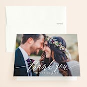 "Effervescent" - Wedding Thank You Cards in Blush by Kristie Kern - Front