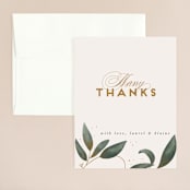 "Love Grows" - Wedding Thank You Cards in Leaf by Leah Bisch - Front