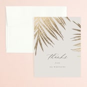 "Gilded Palm" - Wedding Thank You Cards in Sand by Melinda Denison - Front