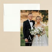 "Initialed" - Wedding Thank You Cards in Chantilly by Jessica Williams - Front