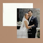 "Simple Lines" - Wedding Thank You Cards in Snow by Michelle Taylor - Front