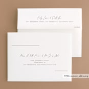 "Simple Lines" - Wedding Thank You Cards in Snow by Michelle Taylor - FREE Recipient Addressing