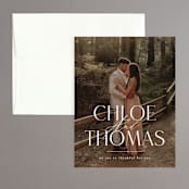"Overlay" - Wedding Thank You Cards in Silk by Kelly Schmidt - Front