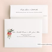 "Botanical Edge" - Wedding Thank You Cards in Hibiscus by Susan Moyal - FREE Recipient Addressing