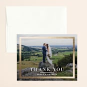 "Bold Classic" - Wedding Thank You Cards in Gold by Jessica Williams - Front