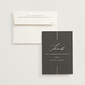 "Formal lines" - Wedding Thank You Cards in Iron by Erica Krystek - Front