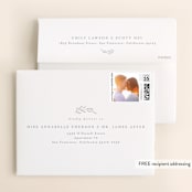 "Chic Wreath" - Gloss-Press® Thank You Cards in Cloud by Kelly Schmidt - FREE Recipient Addressing