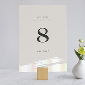 "Halcyon" - Gloss-Press® Table Numbers in Snow by Leah Bisch - Front