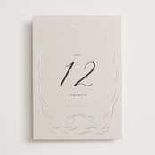 "Kumamoto" - Gloss-Press® Table Numbers in Pearl by Ani Somi - Front