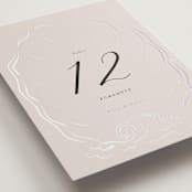 "Kumamoto" - Gloss-Press® Table Numbers in Pearl by Ani Somi - Close-Up