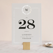 "Little Wreath" - Gloss-Press® Table Numbers in Pearl by Phrosné Barwood - Front