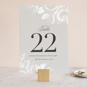"Beloved" - Gloss-Press® Table Numbers in Graphite by Design Lotus - Front