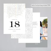 "Sketched Bouquet" - Gloss-Press® Table Numbers in Ivory by Phrosné Barwood - Back of Card Options