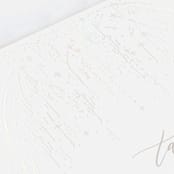 "Starry Sky" - Gloss-Press® Table Numbers in Iridescent by Phrosné Barwood - Detail