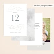 "Chic Wreath" - Gloss-Press® Table Numbers in Cloud by Kelly Schmidt - Back of Card Options