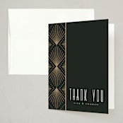 "Deco pattern" - Party Thank You Cards in Onyx by Ana de Sousa - Front