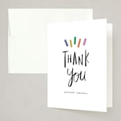 "Good excuses" - Party Thank You Cards in Rainbow by Inkblot Design - Front
