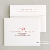"Brunch and Bubbly" - Party Thank You Cards in Coral by Stephanie Acedillo - FREE Recipient Addressing