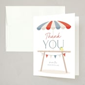 "Red White & Blue BBQ" - Party Thank You Cards in Whipped Cream by Susan Zinader - Front