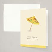 "Drink Umbrella" - Party Thank You Cards in Sunshine by mo kelley - Front