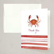 "Seafood Boil Crab" - Party Thank You Cards in Crab Red by Erika Firm - Front