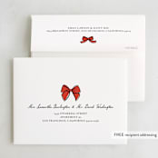"Simple Bow" - Party Thank You Cards in Poppy by mo kelley - FREE Recipient Addressing