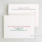 "Eat, Drink, and be Merry" - Party Thank You Cards in Berry by Little Blue Designs - FREE Recipient Addressing