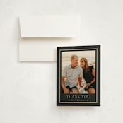 "Timeless Charm" - Party Thank You Cards in Charcoal by Lucrecia Caporale - Front