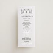 "Villa Balbiano" - Letterpress Long Programs in Graphite by Melinda Denison - Front
