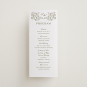 "Sketched Foliage" - Letterpress Long Programs in Pistachio by Susan Zinader - Front