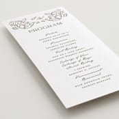 "Sketched Foliage" - Letterpress Long Programs in Pistachio by Susan Zinader - Detail