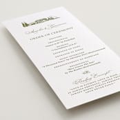 "Vineyard Elegance" - Letterpress Long Programs in Pistachio by Lucrecia Caporale - Detail