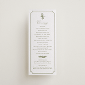 "Simply Elegant" - Letterpress Long Programs in Pistachio by Yaling Hou Suzuki - Front