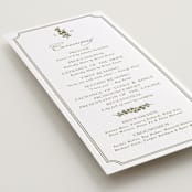 "Simply Elegant" - Letterpress Long Programs in Pistachio by Yaling Hou Suzuki - Detail