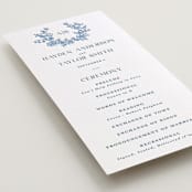 "Flowers monogram" - Letterpress Long Programs in Sky Blue by Cass Loh - Detail