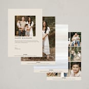 "Modern Thankful" - Thanksgiving Cards in Cloud by Nicole Walsh - Back of Card Options