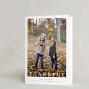 "Modern Thankful" - Thanksgiving Cards in Cloud by Nicole Walsh - Folded Card