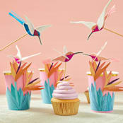 "Tropical Cupcake Toppers (16)" - Party Cake Toppers in multicolor by MA FÊTE