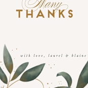 "Love Grows" - Wedding Thank You Postcards in Leaf by Leah Bisch - Detail