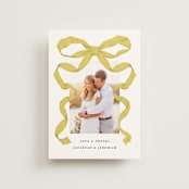 "Antique Ribbon" - Wedding Thank You Postcards in Citrine by Olivia Kanaley Inman - Front