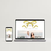 "Antique Ribbon" - Wedding Thank You Postcards in Citrine by Olivia Kanaley Inman - FREE Wedding Website