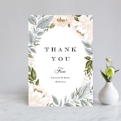 "Peony Floral Frame" - Wedding Thank You Postcards in Cornflower by Alethea and Ruth - Front