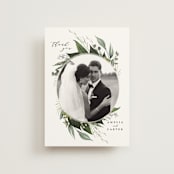 "Natures Greens" - Wedding Thank You Postcards in Ivory by Susan Moyal - Front