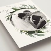 "Natures Greens" - Wedding Thank You Postcards in Ivory by Susan Moyal - Detail