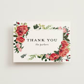 "Peonies Forever" - Wedding Thank You Postcards in Coral by Susan Moyal - Front