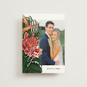"Tropical Bouquet" - Wedding Thank You Postcards in Basil by Elly - Front
