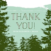 "Mountain View" - Wedding Thank You Postcards in Pine Green by Ariel Rutland - Detail