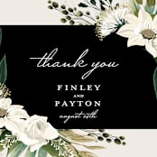 "Botanical Ring" - Wedding Thank You Postcards in Ivory by Susan Moyal - Detail