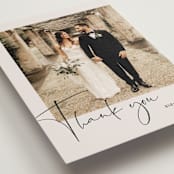 "stylist script" - Wedding Thank You Postcards in Ivory by Cass Loh - Detail